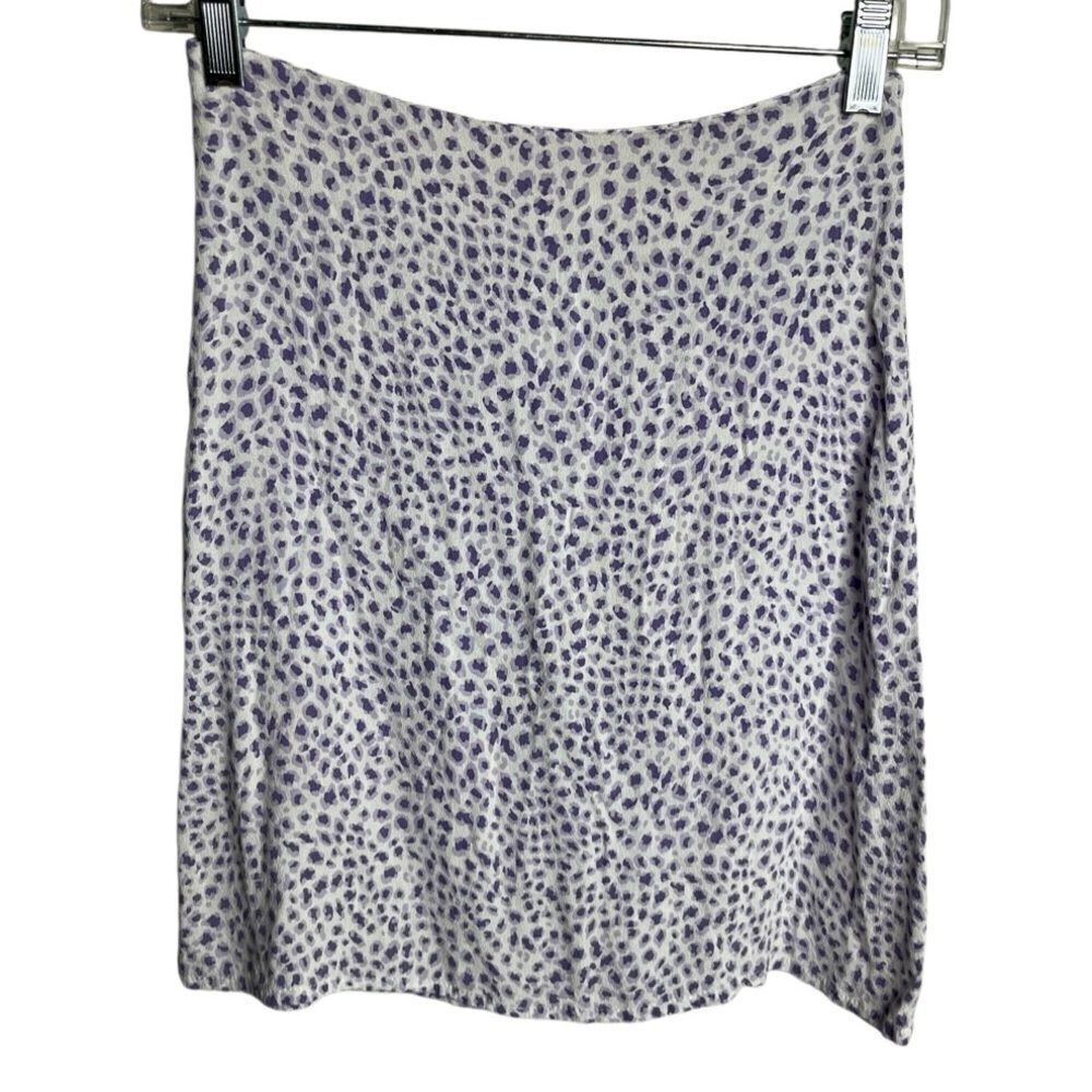 Brandy Melville Leopard Print Midi Skirt Purple and White Size Small